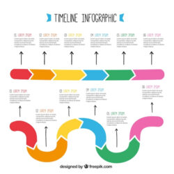 Free  Free Vector  Two Colorful Timelines Ready For Infographics Word Example