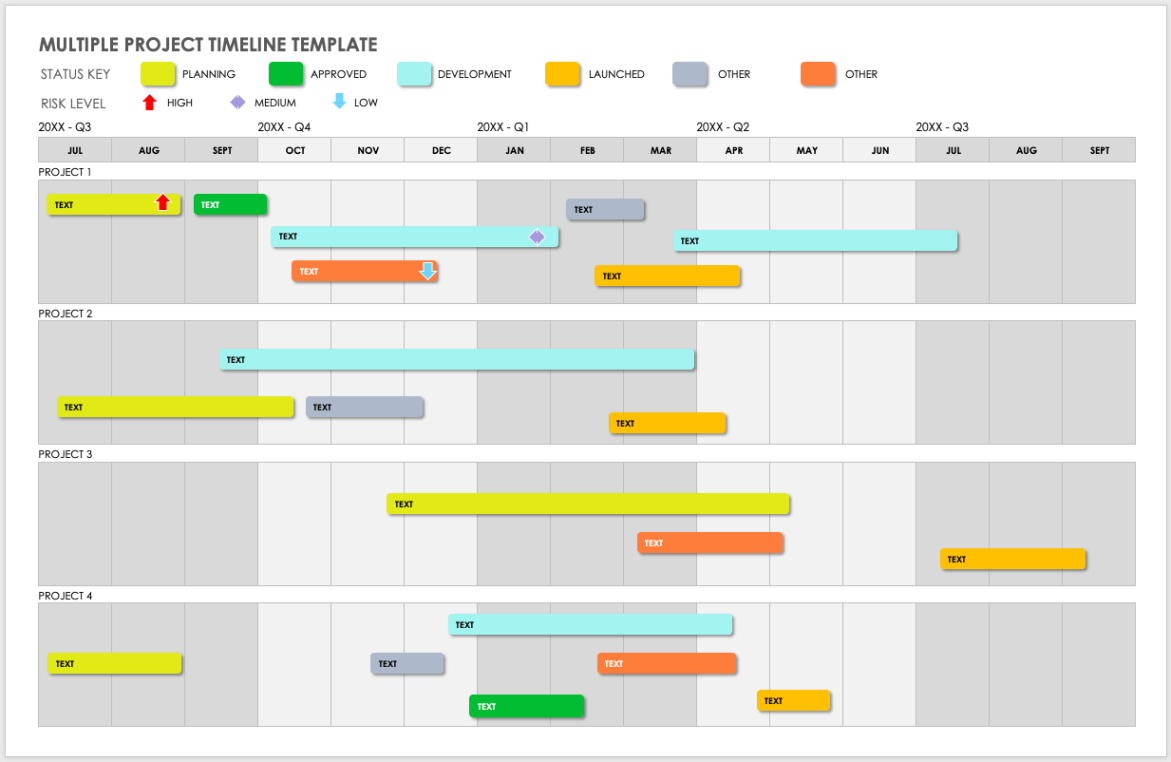 Printable Free Word Project Timeline Templates  Smartsheet Powerpoint