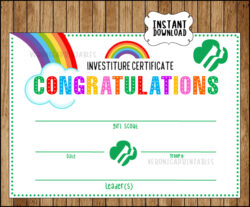 Free Costum Girl Scout Award Certificate Templates  Sample