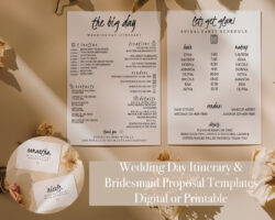 Free Wedding Day Timeline Template Bridesmaid Schedule Bridesmaid Etsy Word Sample
