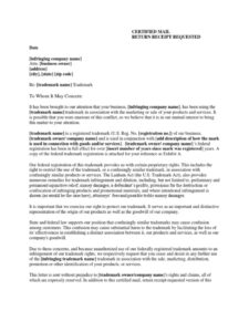 Blank Trademark Cease And Desist Letter Template Doc