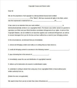 Sample Photography Cease And Desist Letter Template Pdf