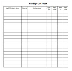 Editable Library Sign Out Sheet Template Word Sample