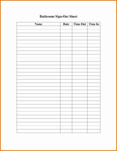 Editable Sports Sign Out Sheet Template Sample