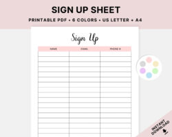 Event Sign In Sheet Template Sample