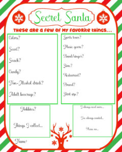 Free Printable Secret Santa Sign Up Template Sample