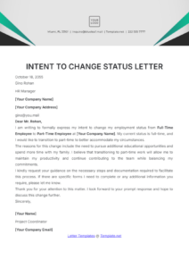 Blank Change Of Employment Status Letter Template Pdf