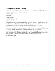Blank Demand For Payment Letter Template