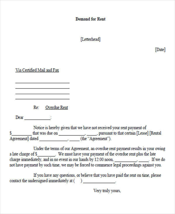 Blank Demand For Payment Letter Template Doc