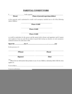 Blank Travel Permission Letter For Minor Template