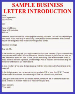 Editable Business To Business Introduction Letter Template