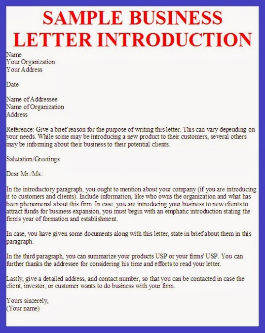 Editable Business To Business Introduction Letter Template