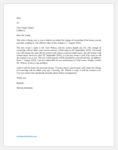 Editable Change Of Property Management Letter Template