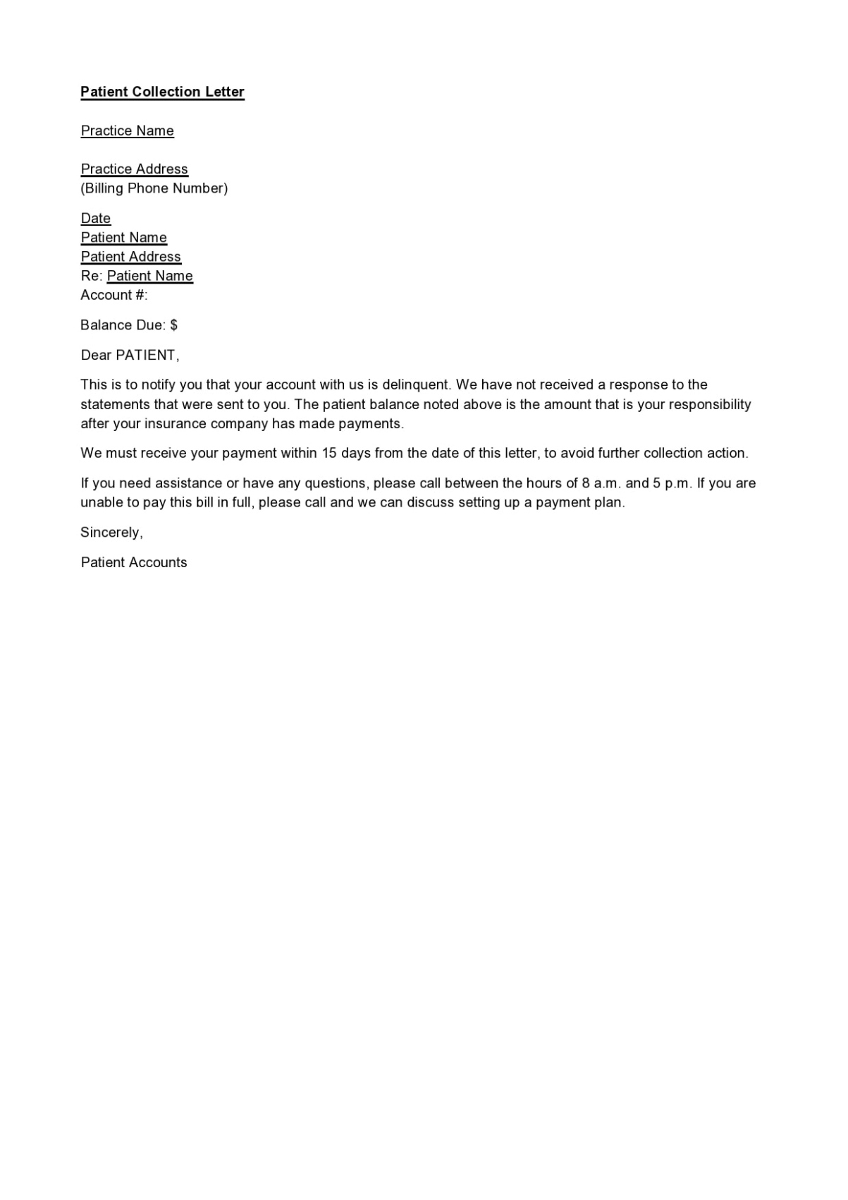Editable Debt Collection Agency Letter Template Example