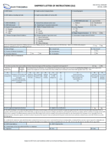 Editable Shipper Letter Of Instruction Template Pdf