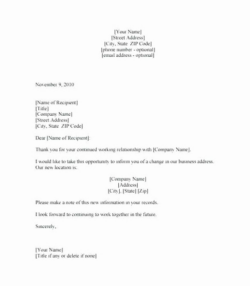 Free Blank Business Change Of Ownership Letter Template Excel