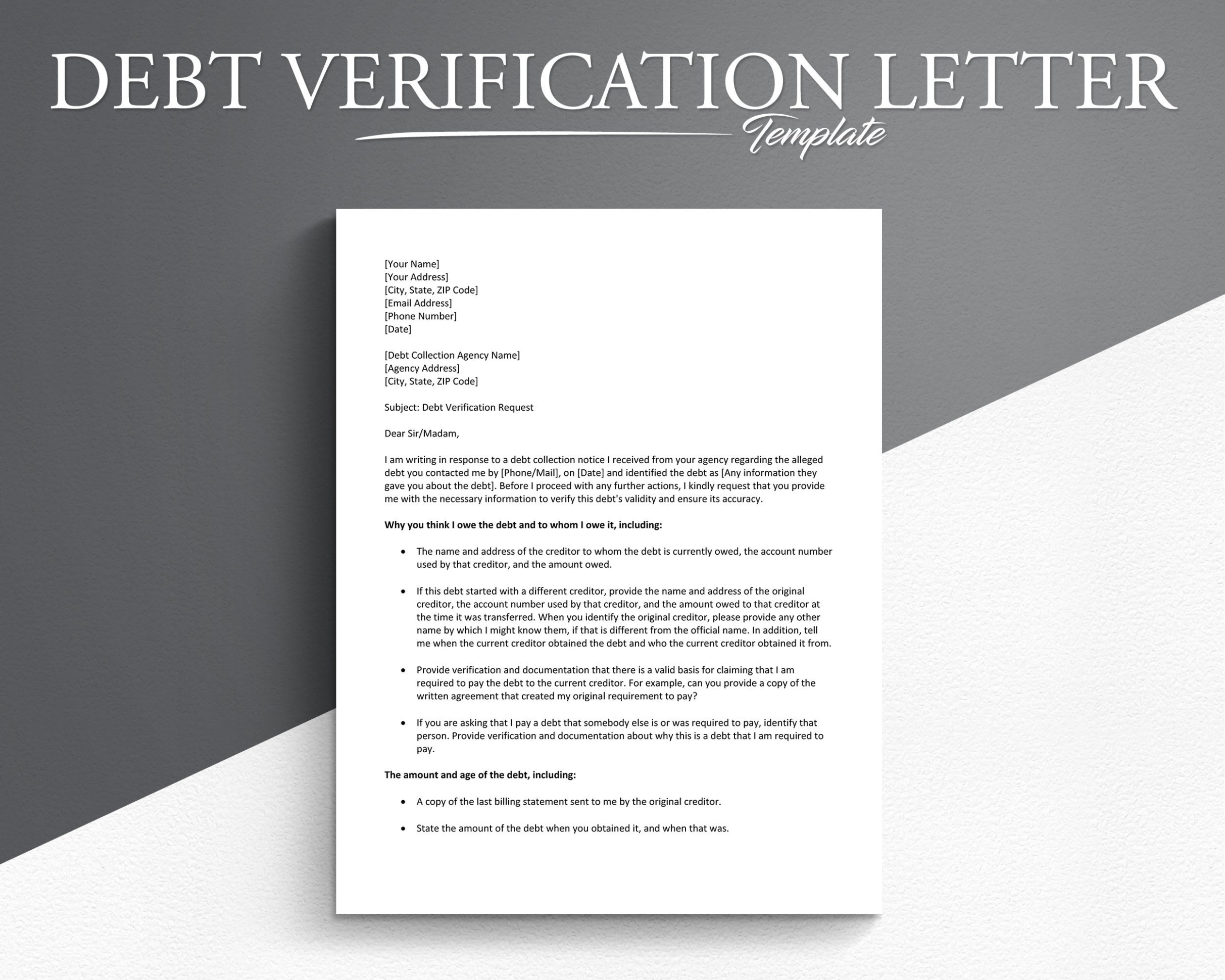 Free Blank Validation Letter To Debt Collector Template Doc