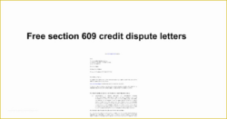 Free Editable 609 Credit Dispute Letter Template Pdf