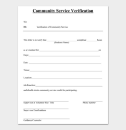 Free Editable Completion Of Community Service Letter Template