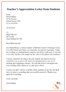 Free Editable Teacher Appreciation Week Letter Template Word