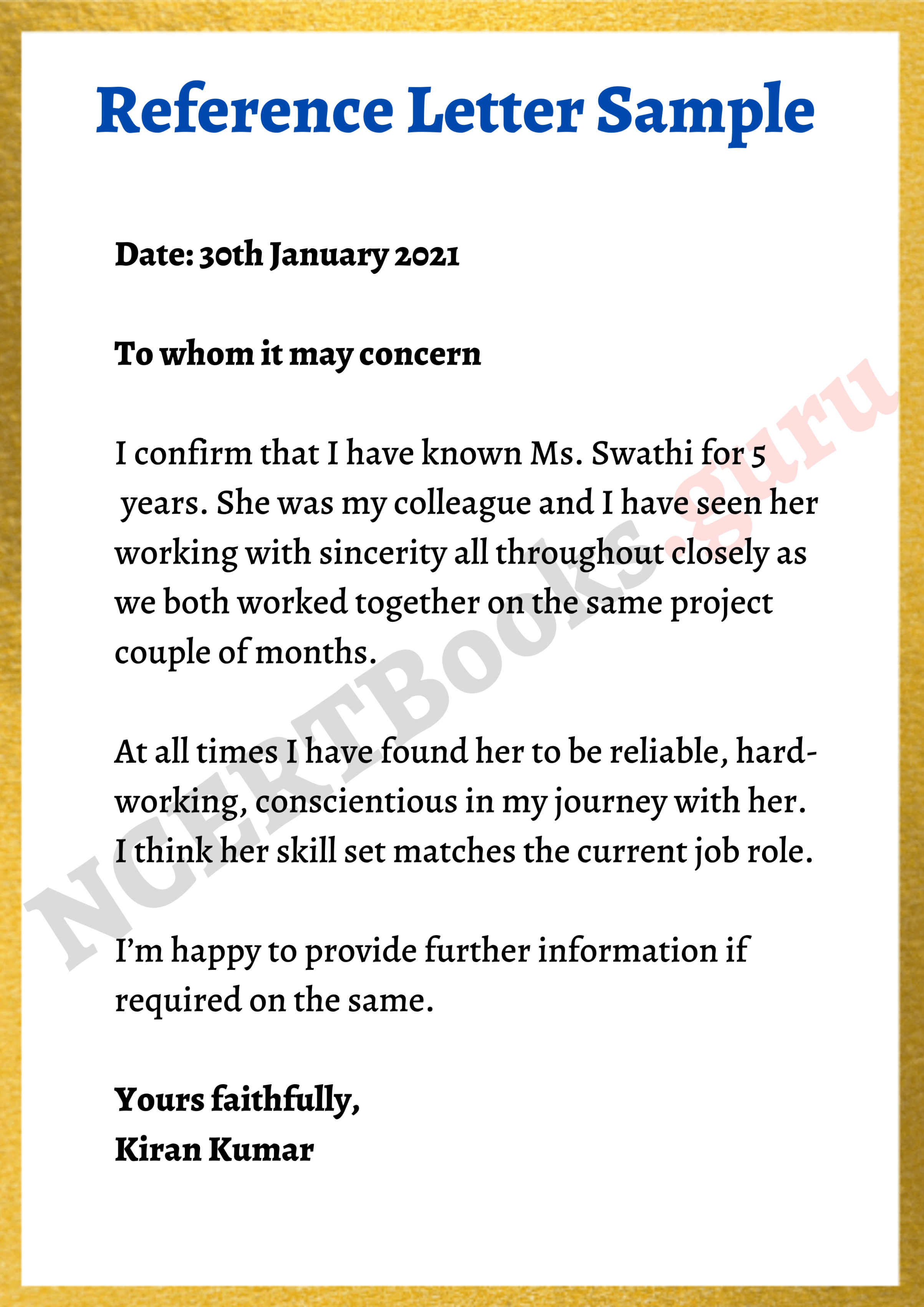 Free Printable Business To Business Reference Letter Template