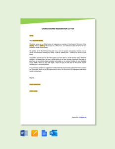 Free Printable Church Membership Resignation Letter Template Sample