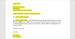 Free Printable Closing Bank Account Letter Template Pdf