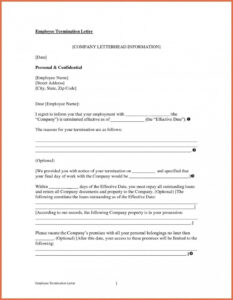 Free Printable Separation Of Employment Letter Template Example