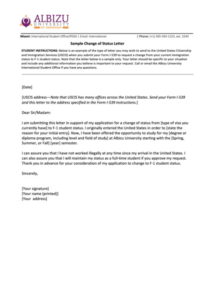 Free Sample Change Of Employment Status Letter Template Example