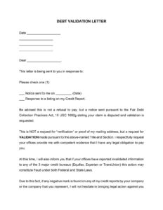 Free Sample Validation Letter To Debt Collector Template