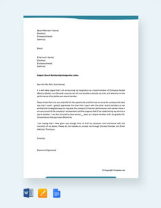 Free Sample Withdrawal Of Resignation Letter Template Word