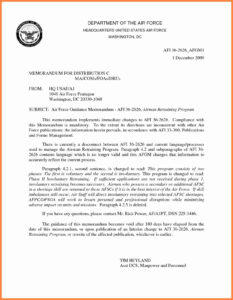 Printable Air Force Letter Of Counseling Template Pdf