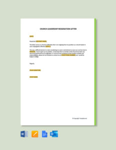Printable Church Membership Resignation Letter Template Sample