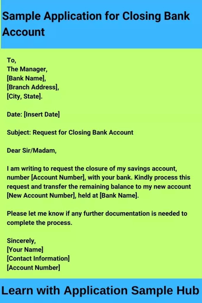 Printable Closing Bank Account Letter Template Word