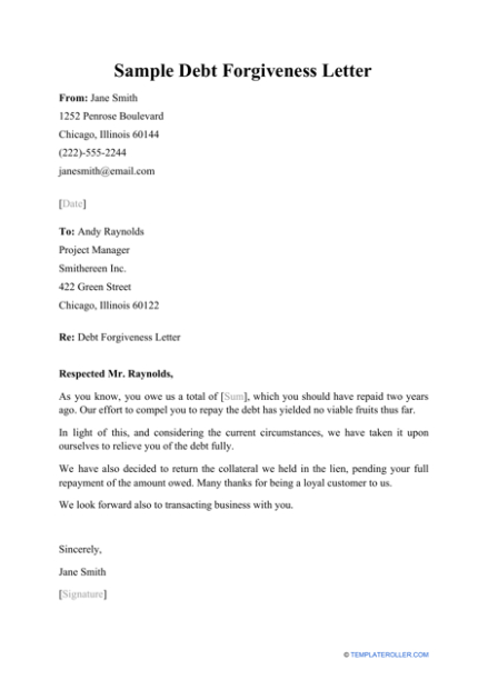 Printable Student Loan Forgiveness Letter Template Pdf