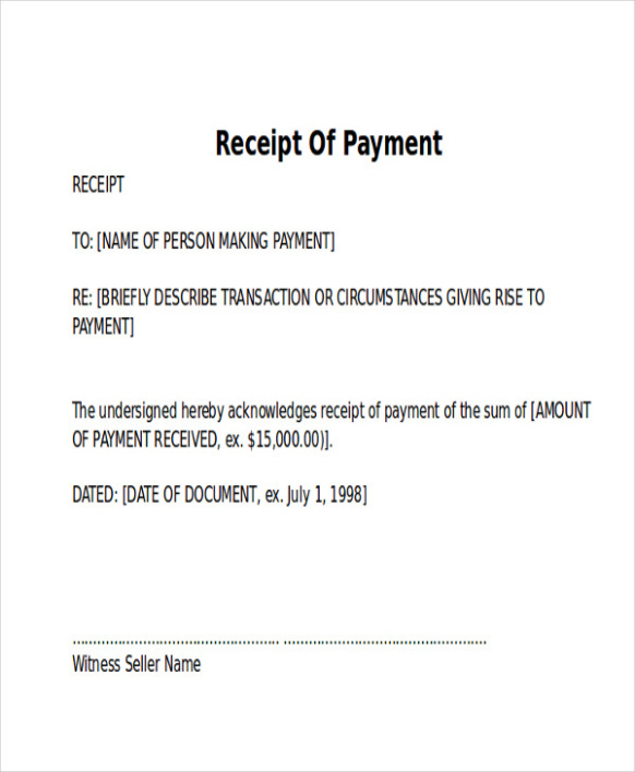 Sample Acknowledgement Of Receipt Letter Template