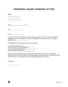 Sample Auto Accident Demand Letter Template Doc