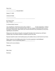 Sample Beneficiary Letter Of Instruction Template Word