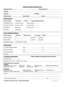 Sample Change Of Employment Status Letter Template Word