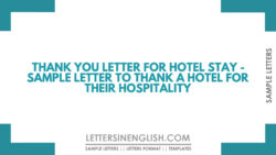 Sample Complimentary Hotel Stay Letter Template Pdf