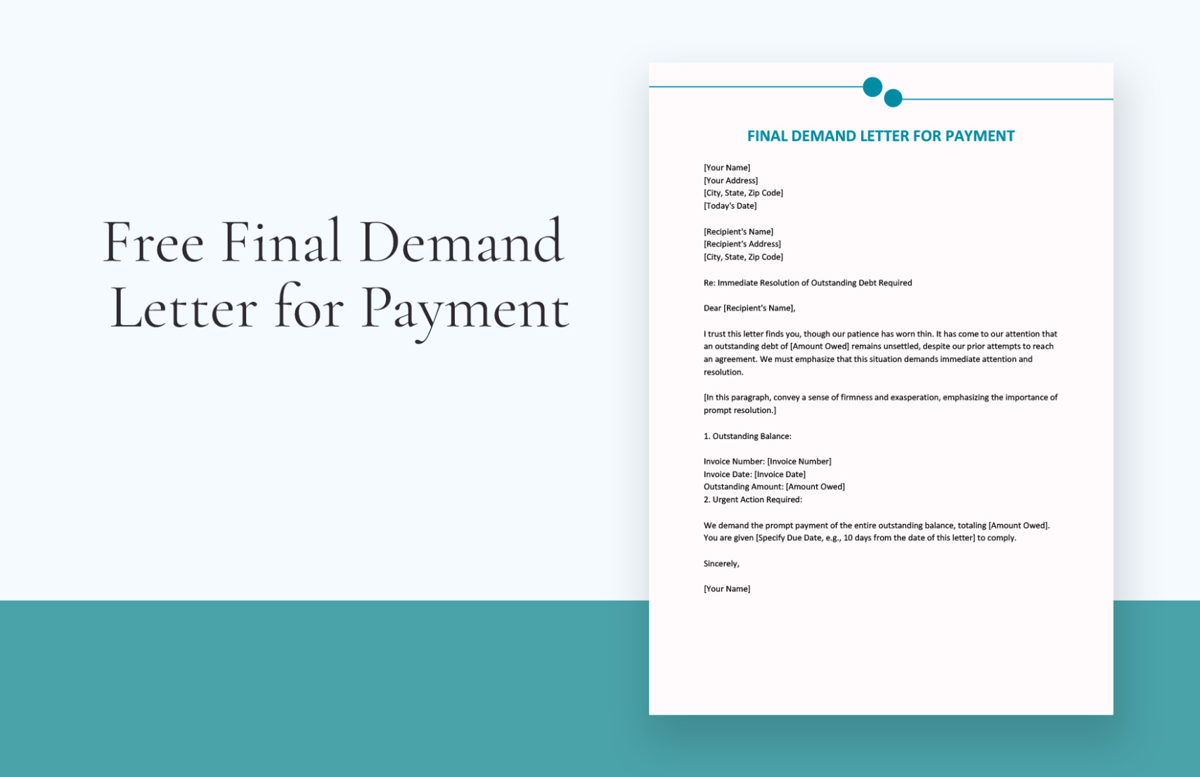 Sample Demand For Payment Letter Template