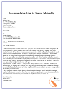 Blank Highschool To College Recomendation Letter Template