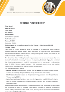 Blank Insurance Denial Appeal Letter Template Pdf