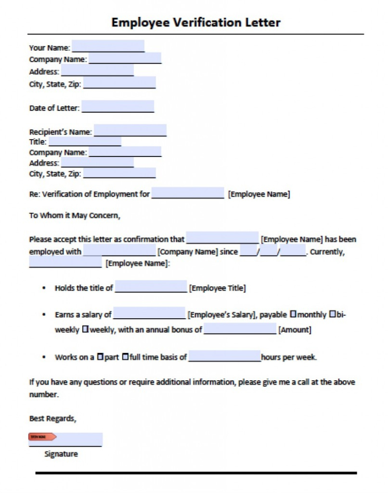 Editable Confirmation Of Employment Letter Template