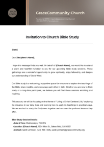 Free Blank Church Anniversary Invitation Letter Template Sample