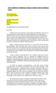 Free Blank Collection Agency Debt Validation Letter Template Example