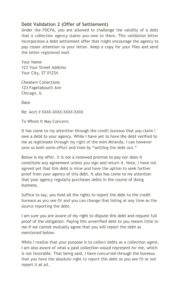 Free Blank Collection Agency Debt Validation Letter Template Excel