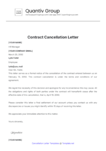 Free Blank Termination Of Services Letter Template Sample