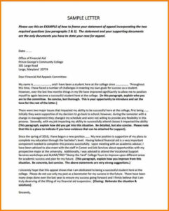 Free Printable Financial Aid Suspension Appeal Letter Template Word