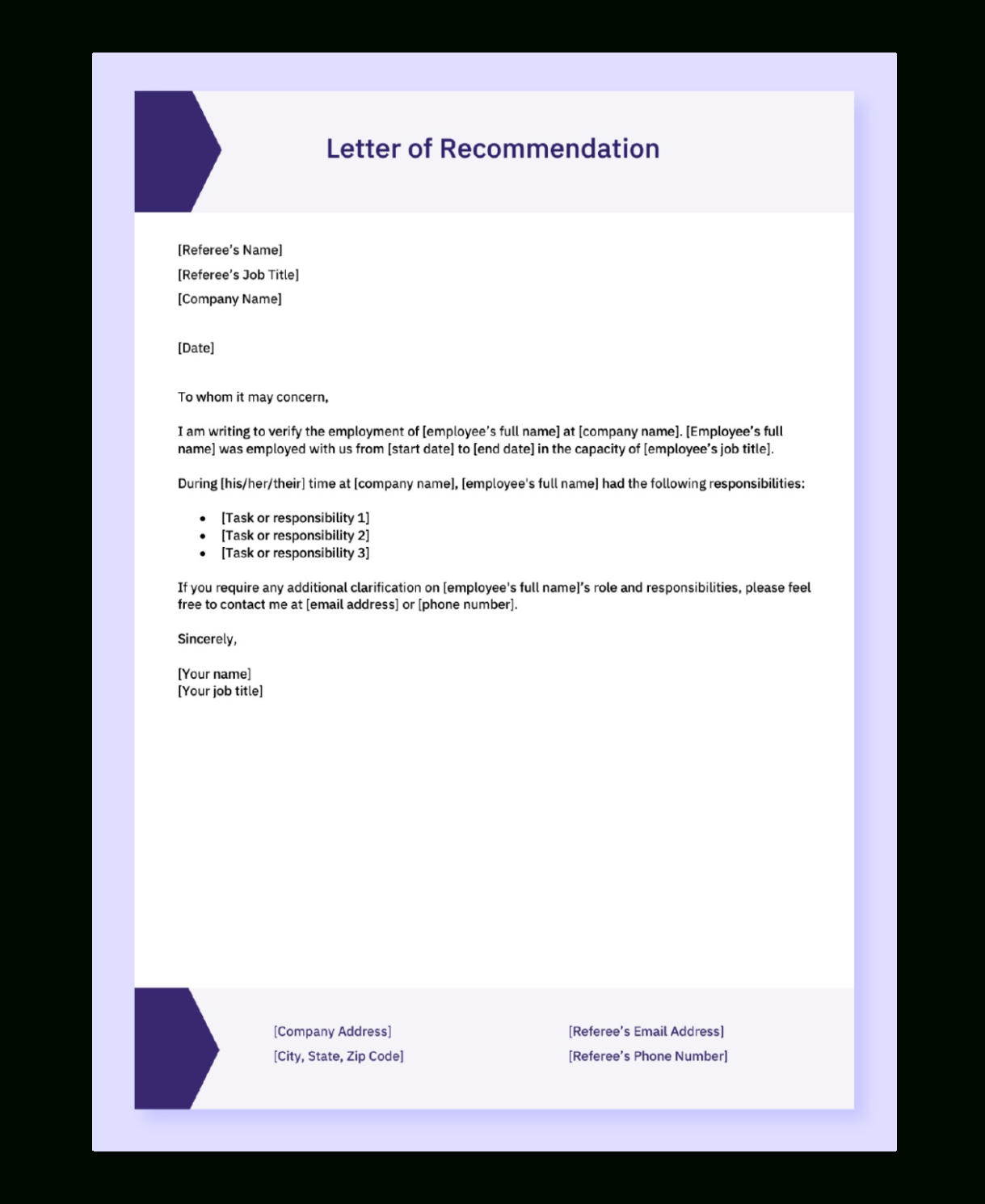 Free Printable Leadership Position Recommendation Letter Template Excel